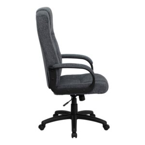 fabric upholstered executive office chair. High back office chairs extend to the upper back for greater support and relieve tension in the lower back