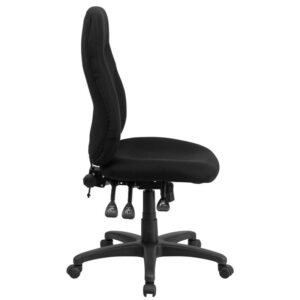 back angle and tilt lock. This chair offers great comfort benefits when having to sit for long periods at a time. Having the support of an ergonomic office chair may help promote good posture and reduce future back problems or pain. High back office chairs have backs extending to the upper back for greater support. The high back design relieves tension in the lower back