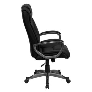 this plush LeatherSoft upholstered executive office chair has a sleek