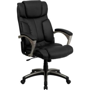 Whether you're moving offices or need to transport your chair from location to location the High Back Folding Black LeatherSoft Executive Swivel Chair will keep up with you. The lumbar area has wing style padding