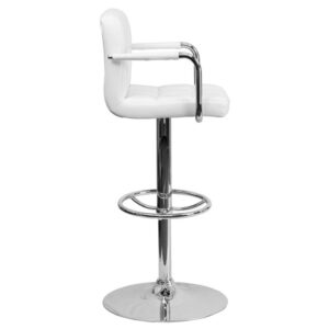 white height adjustable bar stool. The simple design allows it to seamlessly accent any area in the home. Not only is this stool stylish