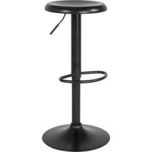 Save a space for this sleek looking modern stool at your kitchen island or countertop. This elegantly contemporary styled black metal bar stool with its adjustable height and ergonomic molded seat will bring the wow factor to any space you choose