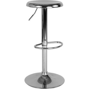 Save a space for this sleek looking modern stool at your kitchen island or countertop. This elegantly contemporary styled chrome metal bar stool with its adjustable height and ergonomic molded seat will bring the wow factor to any space you choose