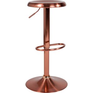 Save a space for this sleek looking modern stool at your kitchen island or countertop. This elegantly contemporary styled rose gold metal bar stool with its adjustable height and ergonomic molded seat will bring the wow factor to any space you choose