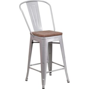 Give yourself a leg up on other seating with this Bistro style counter height stool. This cafe chair will give your dining room