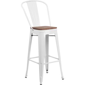 Give yourself a leg up on other seating with this Bistro style bar height stool. This cafe stool will give your dining room