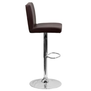 panel back brown barstool that proves simple doesn't have to be boring. This piece would be a great fit for your home bar