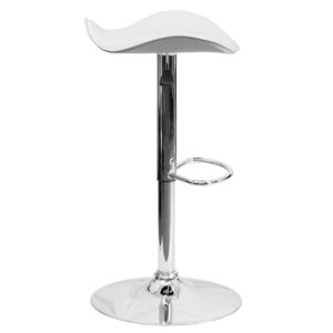 the chrome base features an embedded plastic ring. Add this adjustable stool to your home anywhere you want a sleek