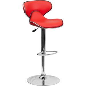 This sharply designed red adjustable height bar stool may be the most comfortable
