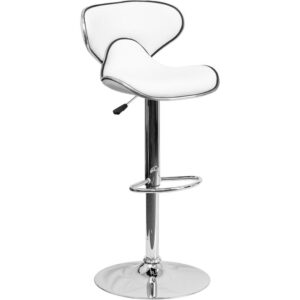 This sharply designed white adjustable height bar stool may be the most comfortable