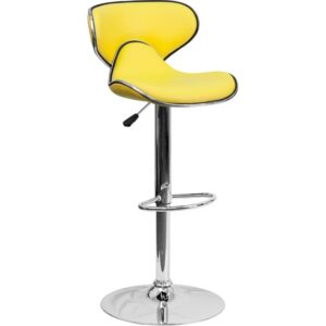 This sharply designed yellow adjustable height bar stool may be the most comfortable