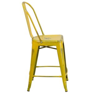 jazz up your kitchen island or complete that entertainment room in the basement with this colorful metal counter stool. When setting up a cozy space in your kitchen to enjoy a cup of joe and light breakfast