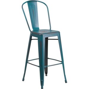 Create an eclectic look around your pub height dining room table or a set up a cozy space in your kitchen to enjoy a cup of joe and light breakfast with this distressed dining stool. You'll be pleasantly surprised how well these distressed metal bar stools blend in with your existing furnishings. Durably constructed