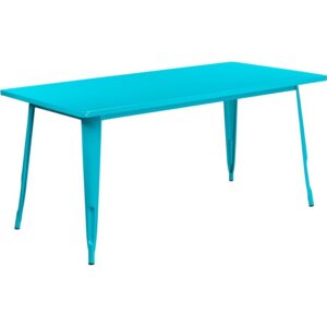 This indoor-outdoor rectangular metal cafe table will add a trendy
