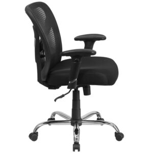 our mesh office chair has a tested weight capacity of up to 400 pounds to ensure a comfortable seating option for everyone. Discover the structure you need with a mid-back office chair with built-in lumbar support and an adjustable back. The gently contoured backrest shape lends additional comfort