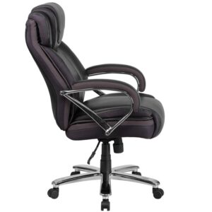 offering a broader seat and back width. This office chair features plenty of thick