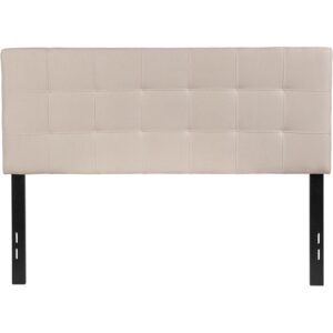 you need a headboard to provide extra support. A headboard gives your room a very personal touch and allows you to show off your style. This gorgeous beige full headboard features button tufting and a diamond stitch pattern design