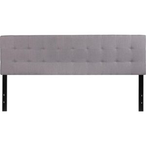 you need a headboard to provide extra support. A headboard gives your room a very personal touch and allows you to show off your style. This gorgeous light gray king headboard features button tufting and a diamond stitch pattern design