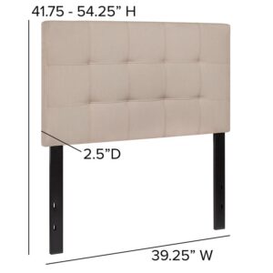 you need a headboard to provide extra support. A headboard gives your room a very personal touch and allows you to show off your style. This gorgeous beige twin headboard features button tufting and a diamond stitch pattern design