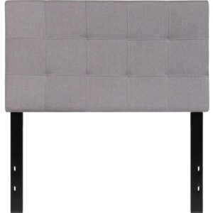 you need a headboard to provide extra support. A headboard gives your room a very personal touch and allows you to show off your style. This gorgeous light gray twin headboard features button tufting and a diamond stitch pattern design