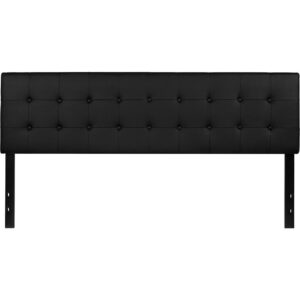 Take your pre-teens bedroom from child-like to teenage-chic with this exquisite tufted panel headboard. A headboard gives any bedroom a very personal touch and allows you to show off your style. This gorgeous black king headboard features button tufting and a box stitch design