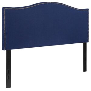 you need a headboard to provide extra support. A headboard gives your room a very personal touch and allows you to show off your style. This gorgeous navy full headboard features brass nailhead trim