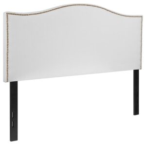 you need a headboard to provide extra support. A headboard gives your room a very personal touch and allows you to show off your style. This gorgeous white full headboard features brass nailhead trim
