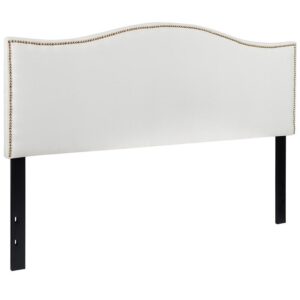 you need a headboard to provide extra support. A headboard gives your room a very personal touch and allows you to show off your style. This gorgeous white queen headboard features brass nailhead trim