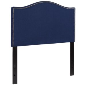 you need a headboard to provide extra support. A headboard gives your room a very personal touch and allows you to show off your style. This gorgeous navy twin headboard features brass nailhead trim