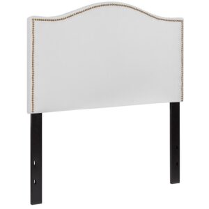 you need a headboard to provide extra support. A headboard gives your room a very personal touch and allows you to show off your style. This gorgeous white twin headboard features brass nailhead trim