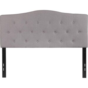 you need a headboard to provide extra support. A headboard gives your room a very personal touch and allows you to show off your style. This gorgeous light gray full headboard features button tufting and a diamond stitch pattern design