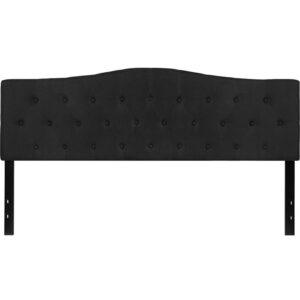 you need a headboard to provide extra support. A headboard gives your room a very personal touch and allows you to show off your style. This gorgeous black king headboard features button tufting and a diamond stitch pattern design
