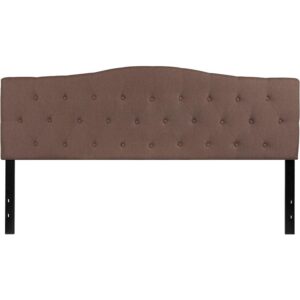 you need a headboard to provide extra support. A headboard gives your room a very personal touch and allows you to show off your style. This gorgeous camel king headboard features button tufting and a diamond stitch pattern design