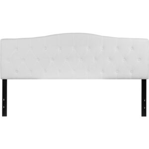 you need a headboard to provide extra support. A headboard gives your room a very personal touch and allows you to show off your style. This gorgeous white king headboard features button tufting and a diamond stitch pattern design