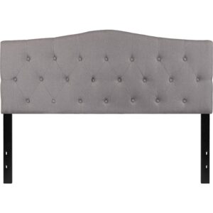 you need a headboard to provide extra support. A headboard gives your room a very personal touch and allows you to show off your style. This gorgeous light gray queen headboard features button tufting and a diamond stitch pattern design