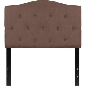 you need a headboard to provide extra support. A headboard gives your room a very personal touch and allows you to show off your style. This gorgeous camel twin headboard features button tufting and a diamond stitch pattern design