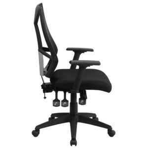 this triple paddle chair is an excellent choice. Mesh office chairs can keep you more productive throughout your work day with its comfort and ventilated design. The locking back angle adjustment lever changes the angle of your torso to reduce disc pressure. The contoured seat dissipates pressure points for greater comfort. The waterfall front seat edge removes pressure from the lower legs and improves circulation. Chair easily swivels 360 degrees to get the maximum use of your workspace without strain. The pneumatic adjustment lever will allow you to easily adjust the seat to your desired height. The adjustable armrests take the pressure off the shoulders and the neck