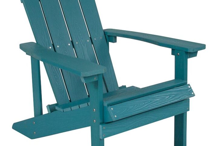 Bring the beach to your home with this colorful seafoam adirondack lounging chair. This lounger has a wide back