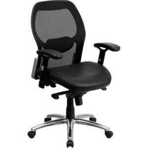Mesh office chairs can keep you more productive throughout your work day with its comfort and ventilated design. The breathable mesh material allows air to circulate to keep you cool while sitting. The mid-back design offers support to the mid-to-upper back region. From behind the desk to the meeting room this chair can provide a seamless addition to your work space. The waterfall front seat edge removes pressure from the lower legs and improves circulation. Chair easily swivels 360 degrees to get the maximum use of your workspace without strain. The pneumatic adjustment lever will allow you to easily adjust the seat to your desired height. The adjustable armrests take the pressure off the shoulders and the neck