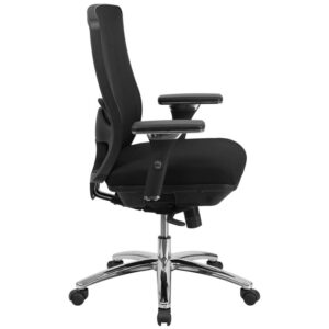 a 24-hour office chair is designed for extended use or multiple-shift environments. The big and tall design also aids in accommodating larger body types. This chair has been tested to hold a capacity of up to 350 lbs.