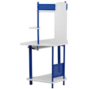 compact workstation to your kids bedroom and get organized with this tall computer desk with integrated hutch. This computer workstation provides a convenient workspace with a splash of color that will appeal to both kids and adults. Store all of your components within this computer desk