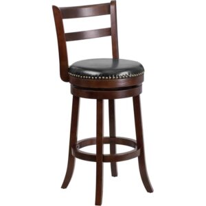 If you want your design to say timeless when you're dressing your entertainment space then this cappuccino wood barstool will make a beautiful statement. Classically designed and very easy on the eye