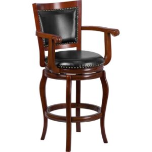 If you want your design to say timeless when you're dressing your entertainment space then this cherry wood barstool will make a beautiful statement. Classically designed and very easy on the eye