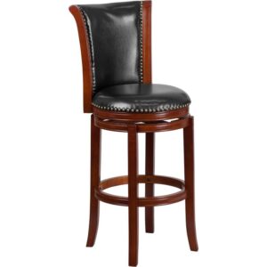 If you want your design to say timeless when you're dressing your entertainment space then this dark chestnut wood finish barstool will make a beautiful statement. Classically designed and very easy on the eye