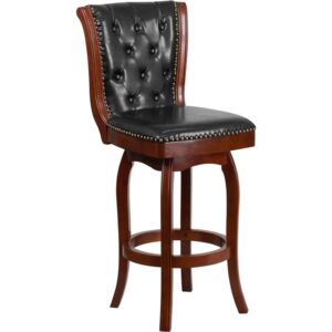 If you want your design to say timeless when you're dressing your entertainment space then this cherry wood finish barstool will make a beautiful statement. Classically designed and very easy on the eye