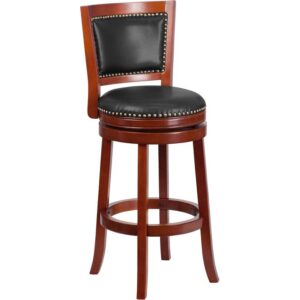 If you want your design to say timeless when you're dressing your entertainment space then this dark cherry wood finish barstool will make a beautiful statement. Classically designed and very easy on the eye