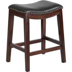 If you want your design to say timeless when you're dressing your entertainment space then this backless cappuccino wood finish counter height stool will make a beautiful statement. Classically designed and very easy on the eye