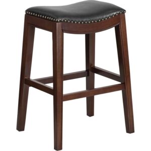 If you want your design to say timeless when you're dressing your entertainment space then this backless cappuccino wood finish barstool will make a beautiful statement. Classically designed and very easy on the eye