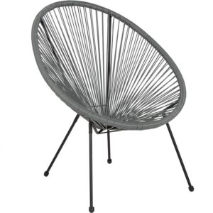 Have fun and relax with flair in this grey woven basket papasan lounge chair that provides comfort with a standout