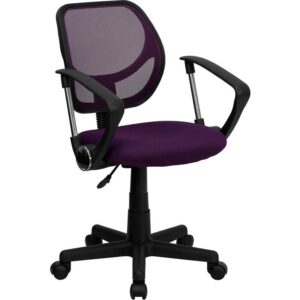 The benefits of a comfortable chair are many and should never be underestimated. This purple mesh task chair supports you when you're working long hours to get the job done